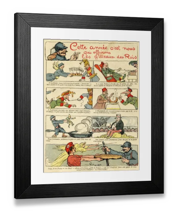 Framed Print : Cartoon, Epiphany cakes, WW1 Framed Print : Cartoon, Epiphany cakes, WW1