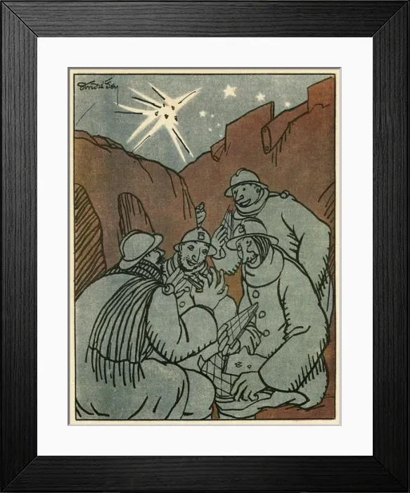 Framed Print : Cartoon, In the trench, WW1 Framed Print : Cartoon, In the trench, WW1