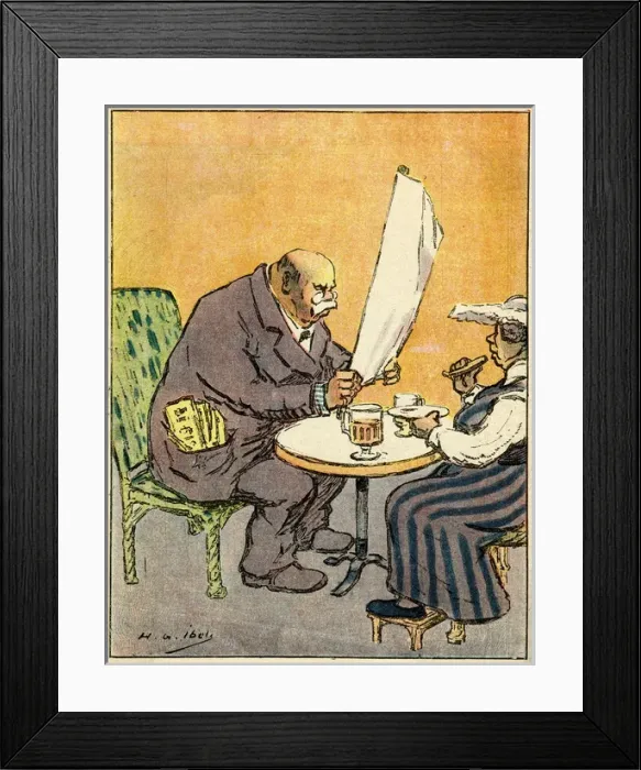 Framed Print : Cartoon, Uneasiness, WW1 Framed Print : Cartoon, Uneasiness, WW1