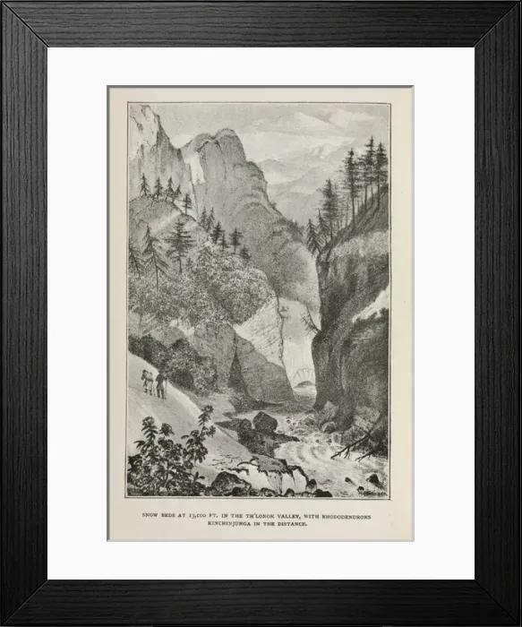 Framed Print : Snow beds in the Th lonok Valley, Himalayas Framed Print : Snow beds in the Th lonok Valley, Himalayas