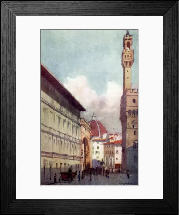 Framed Print : Italy - Florence - Loggia de Lanzi, Duomo & Palazzo Vecchio Framed Print : Italy - Florence - Loggia de Lanzi, Duomo & Palazzo Vecchio