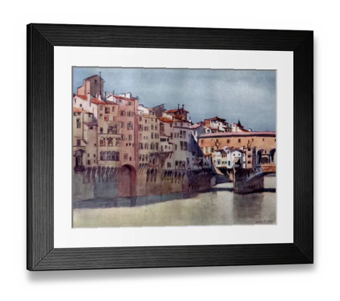 Framed Print : Italy - Florence - Ponte Vecchio and Via de Barbi Framed Print : Italy - Florence - Ponte Vecchio and Via de Barbi