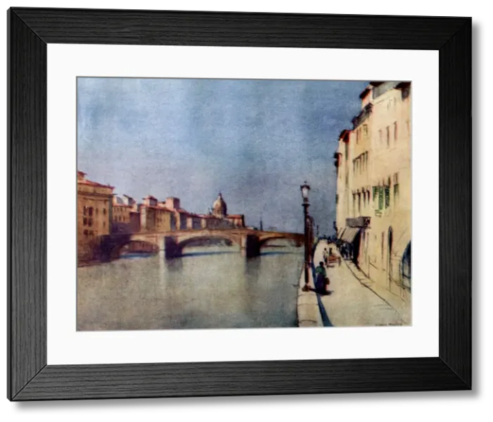 Framed Print : Italy - Florence - Ponte Santa Trinita from Lungarno Acciaio Framed Print : Italy - Florence - Ponte Santa Trinita from Lungarno Acciaio