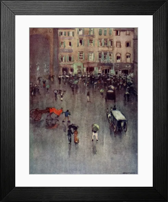 Framed Print : Florence - Piazza della Signoria on a wet Friday afternoon Framed Print : Florence - Piazza della Signoria on a wet Friday afternoon