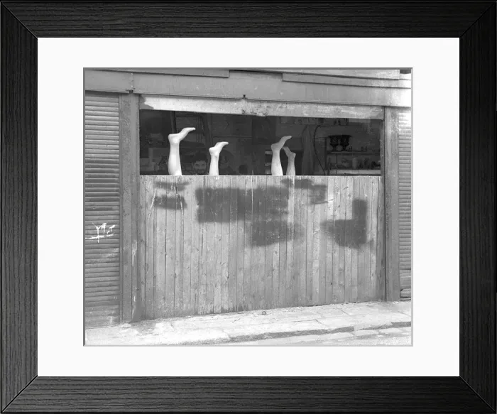Framed Print : Back street workshop majiong shop mannequins In west London Framed Print : Back street workshop majiong shop mannequins In west London