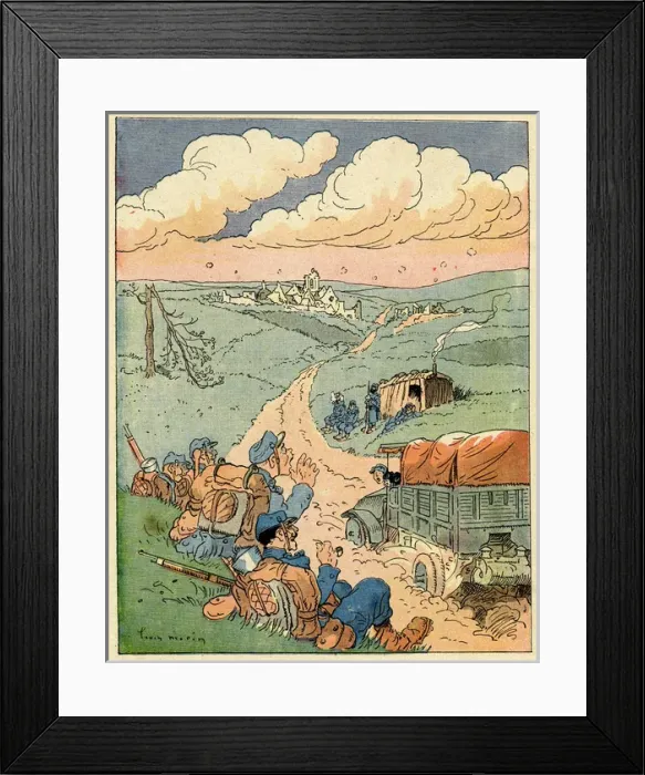 Framed Print : Cartoon, A question of speed, WW1 Framed Print : Cartoon, A question of speed, WW1