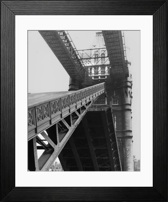 Framed Print : Raised bascule, Tower Bridge, London Framed Print : Raised bascule, Tower Bridge, London