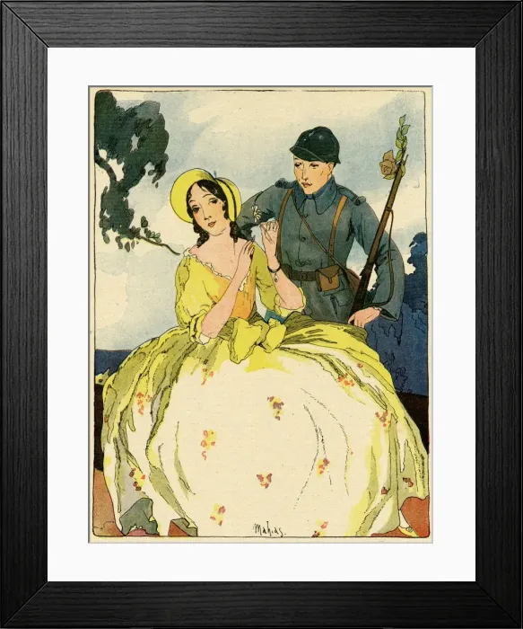Framed Print : Cartoon, Anxiety, WW1 Framed Print : Cartoon, Anxiety, WW1