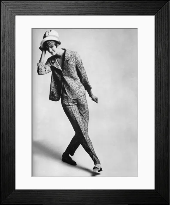 Framed Print : Sidwall floral trouser suit, 1965 Framed Print : Sidwall floral trouser suit, 1965