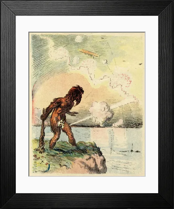 Framed Print : Cartoon, Six thousand years later, WW1 Framed Print : Cartoon, Six thousand years later, WW1