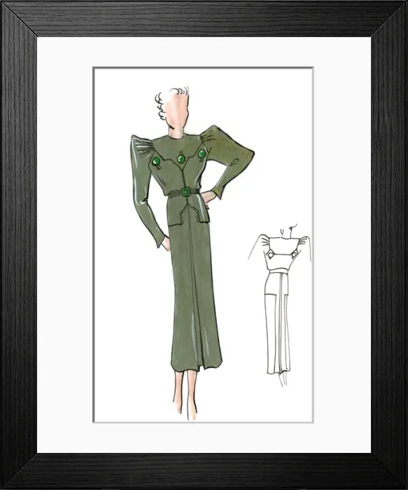 Framed Print : Original Fashion Illustration by Dora Sprinzel Framed Print : Original Fashion Illustration by Dora Sprinzel