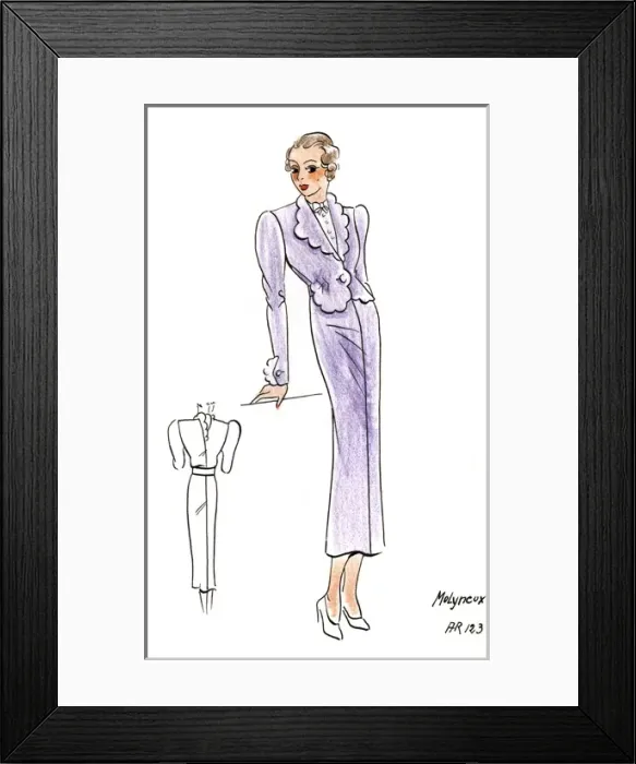 Framed Print : Original Fashion Illustration by Dora Sprinzel Framed Print : Original Fashion Illustration by Dora Sprinzel