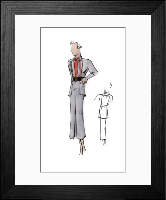 Framed Print : Original Fashion Illustration by Dora Sprinzel Framed Print : Original Fashion Illustration by Dora Sprinzel