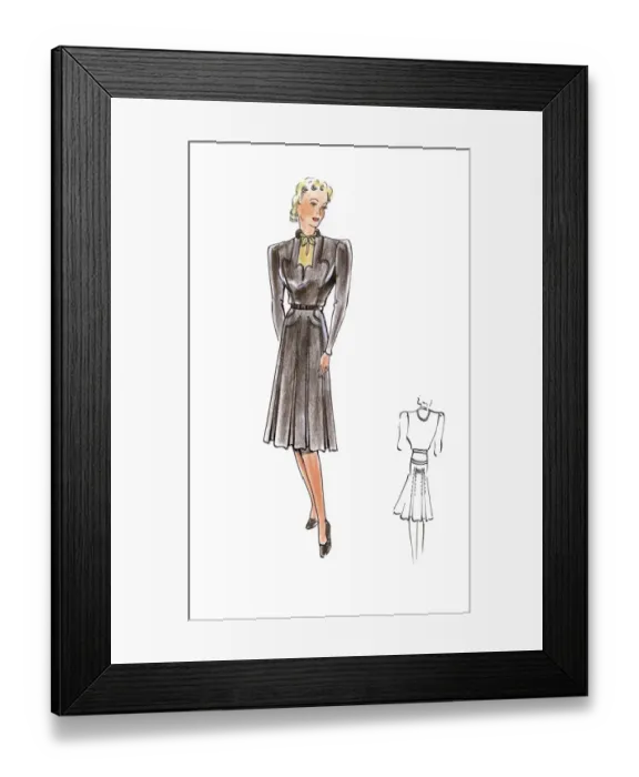 Framed Print : Original Fashion Illustration by Dora Sprinzel Framed Print : Original Fashion Illustration by Dora Sprinzel