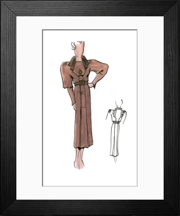 Framed Print : Original Fashion Illustration by Dora Sprinzel Framed Print : Original Fashion Illustration by Dora Sprinzel