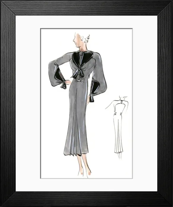 Framed Print : Original Fashion Illustration by Dora Sprinzel Framed Print : Original Fashion Illustration by Dora Sprinzel