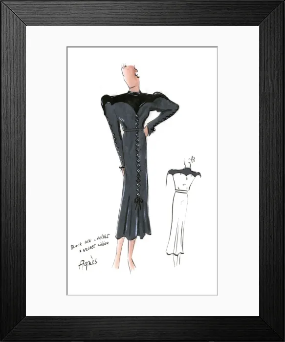Framed Print : Original Fashion Illustration by Dora Sprinzel Framed Print : Original Fashion Illustration by Dora Sprinzel