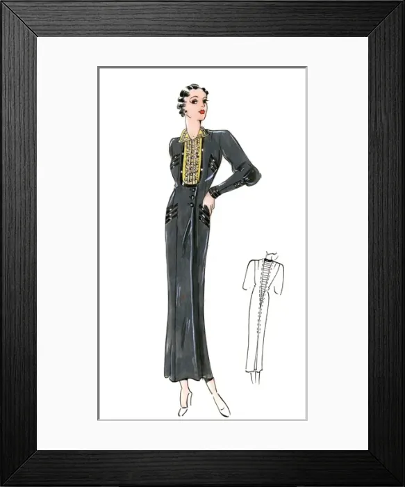 Framed Print : Original Fashion Illustration by Dora Sprinzel Framed Print : Original Fashion Illustration by Dora Sprinzel
