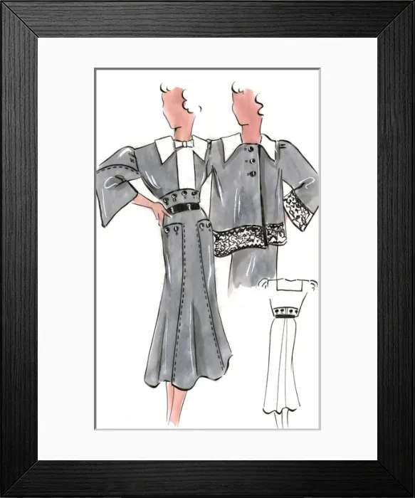 Framed Print : Original Fashion Illustration by Dora Sprinzel Framed Print : Original Fashion Illustration by Dora Sprinzel