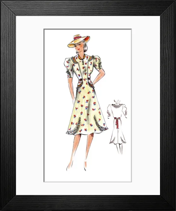 Framed Print : Original Fashion Illustration by Dora Sprinzel Framed Print : Original Fashion Illustration by Dora Sprinzel