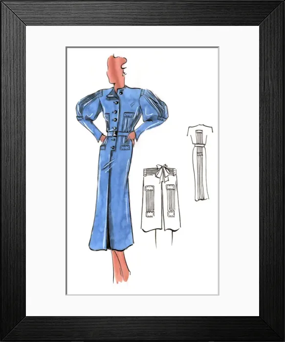 Framed Print : Original Fashion Illustration by Dora Sprinzel Framed Print : Original Fashion Illustration by Dora Sprinzel