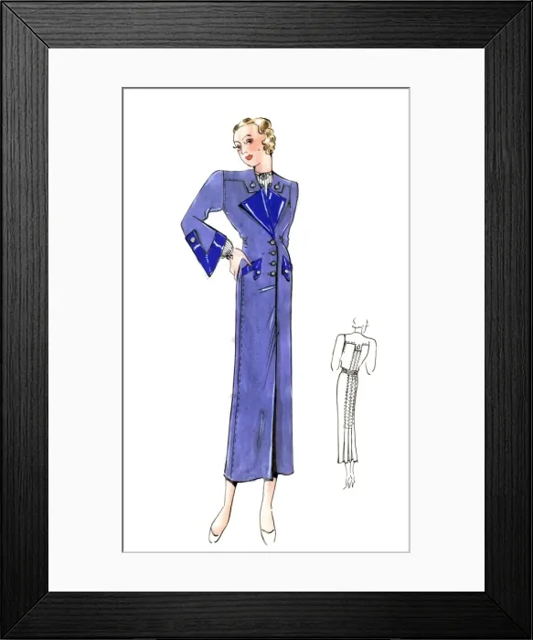 Framed Print : Original Fashion Illustration by Dora Sprinzel Framed Print : Original Fashion Illustration by Dora Sprinzel