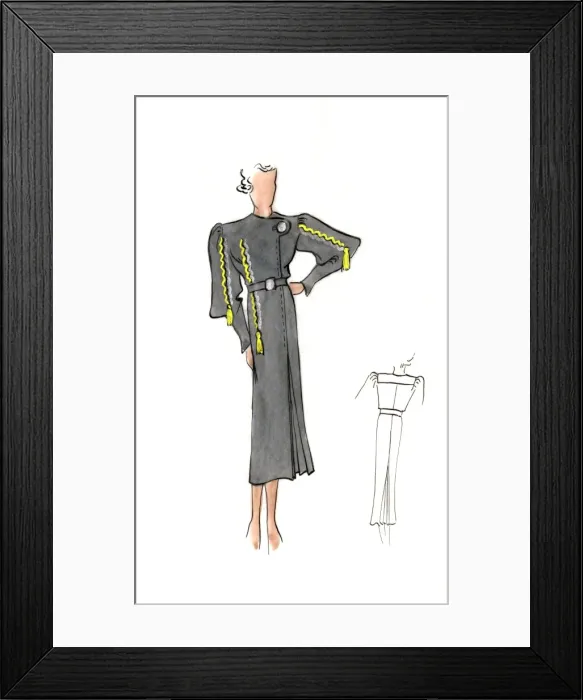 Framed Print : Original Fashion Illustration by Dora Sprinzel Framed Print : Original Fashion Illustration by Dora Sprinzel