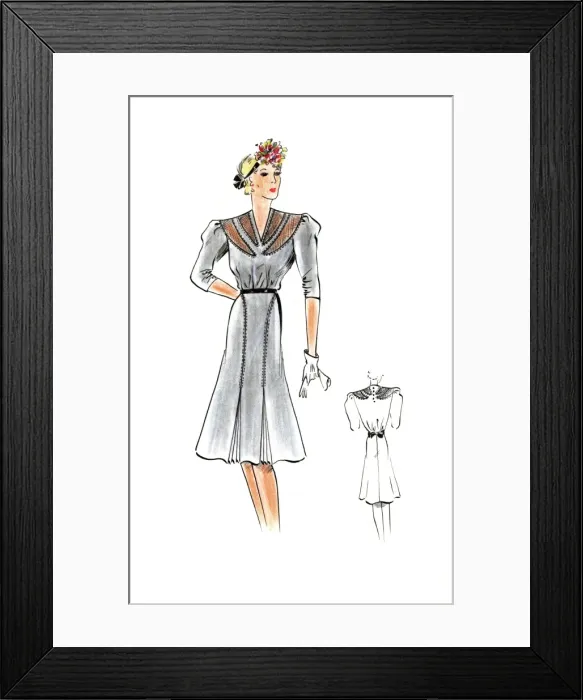 Framed Print : Original Fashion Illustration by Dora Sprinzel Framed Print : Original Fashion Illustration by Dora Sprinzel