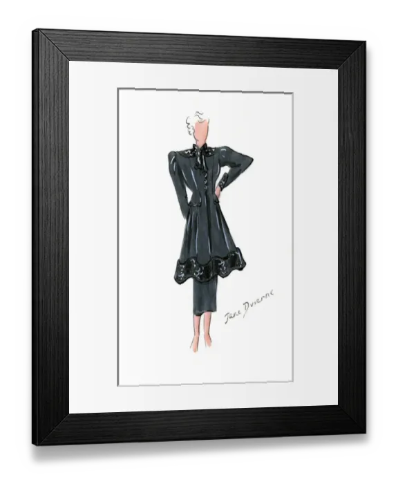 Framed Print : Original Fashion Illustration by Dora Sprinzel Framed Print : Original Fashion Illustration by Dora Sprinzel