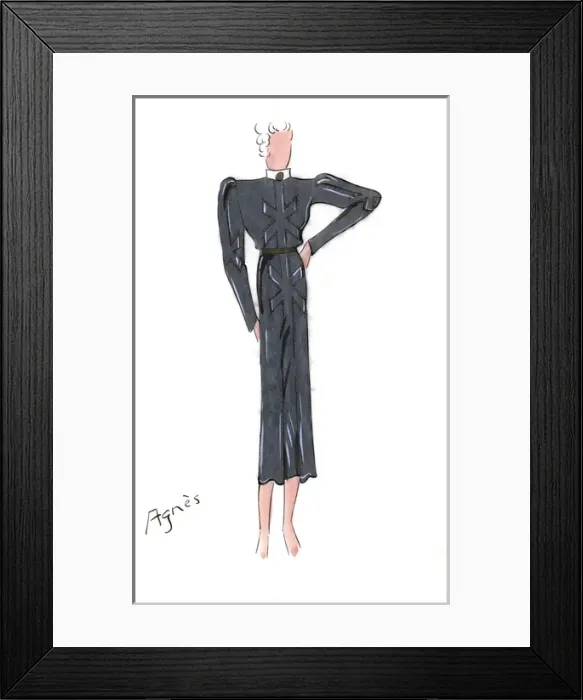 Framed Print : Original Fashion Illustration by Dora Sprinzel Framed Print : Original Fashion Illustration by Dora Sprinzel