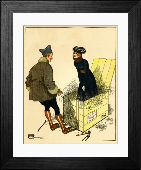 Framed Print : Cartoon, A great Christmas present, WW1 Framed Print : Cartoon, A great Christmas present, WW1