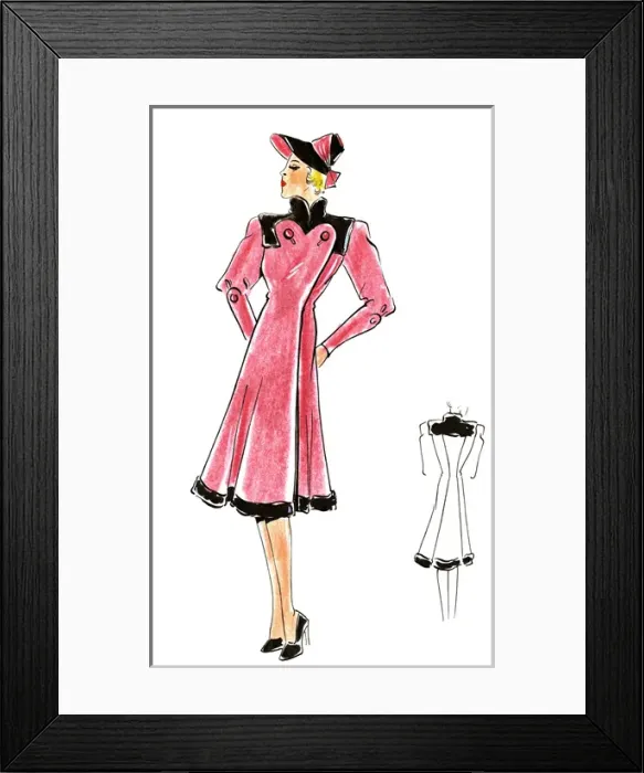 Framed Print : Original Fashion Illustration by Dora Sprinzel Framed Print : Original Fashion Illustration by Dora Sprinzel