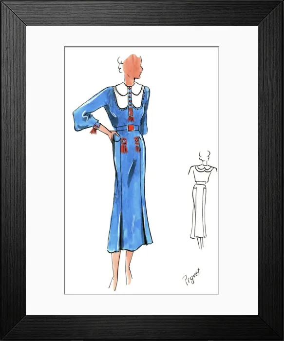 Framed Print : Original Fashion Illustration by Dora Sprinzel Framed Print : Original Fashion Illustration by Dora Sprinzel