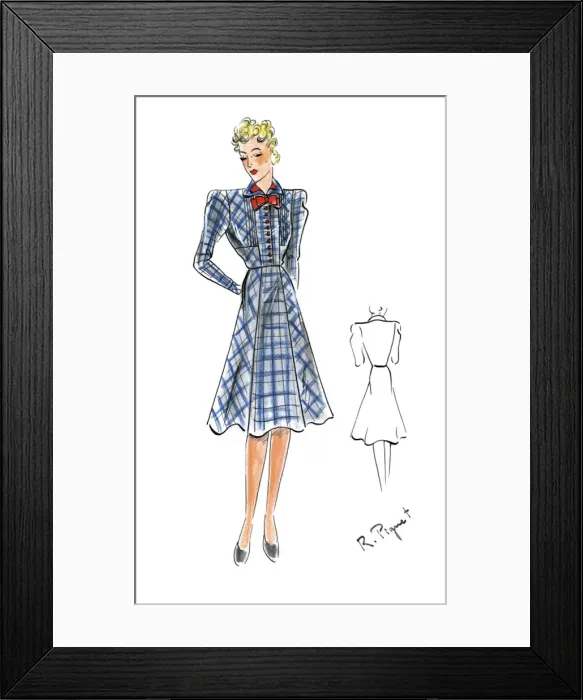 Framed Print : Original Fashion Illustration by Dora Sprinzel Framed Print : Original Fashion Illustration by Dora Sprinzel