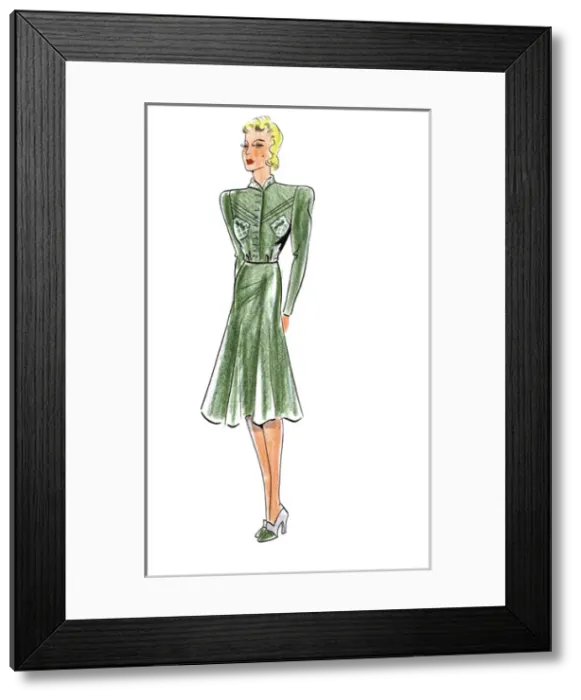 Framed Print : Original Fashion Illustration by Dora Sprinzel Framed Print : Original Fashion Illustration by Dora Sprinzel