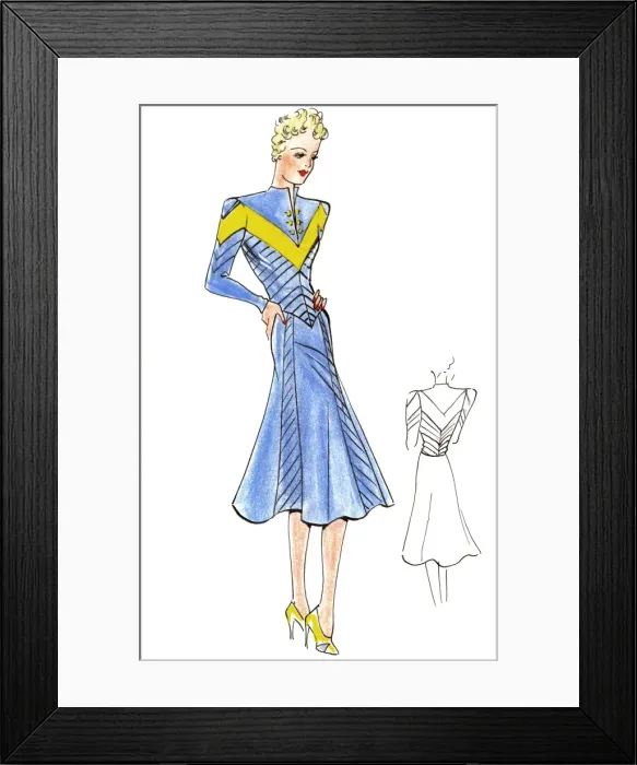 Framed Print : Original Fashion Illustration by Dora Sprinzel Framed Print : Original Fashion Illustration by Dora Sprinzel