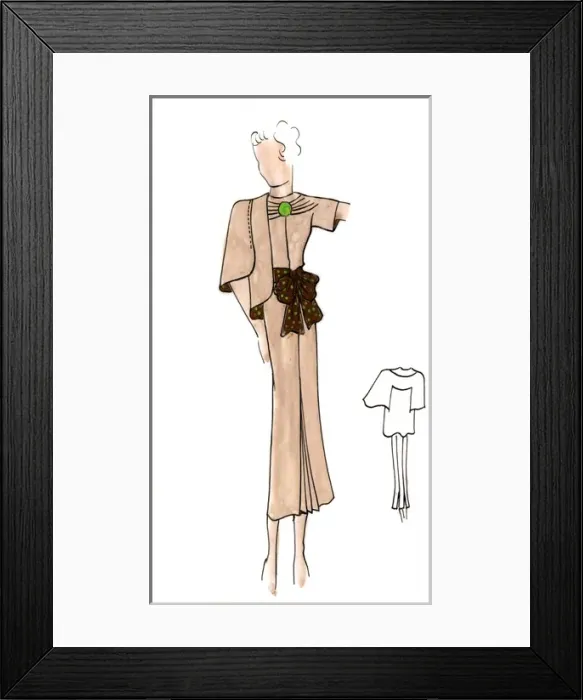 Framed Print : Original Fashion Illustration by Dora Sprinzel Framed Print : Original Fashion Illustration by Dora Sprinzel