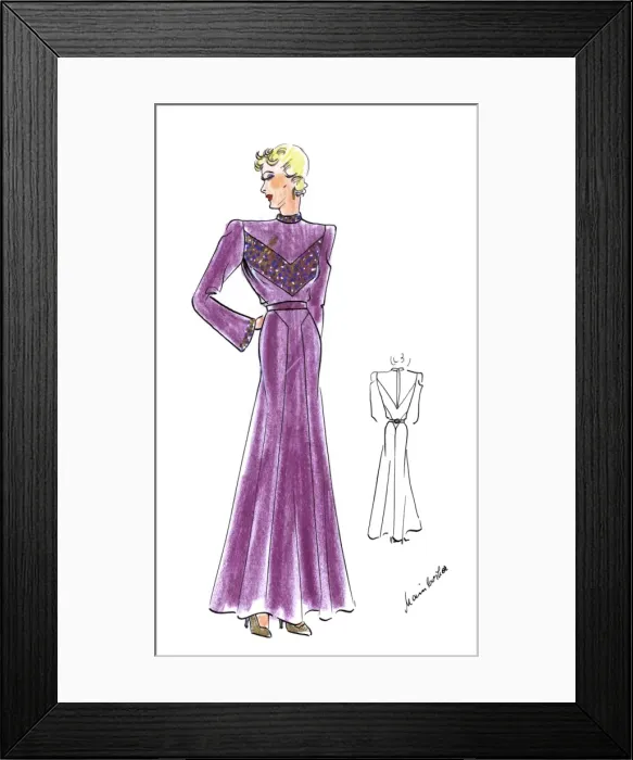 Framed Print : Original Fashion Illustration by Dora Sprinzel Framed Print : Original Fashion Illustration by Dora Sprinzel