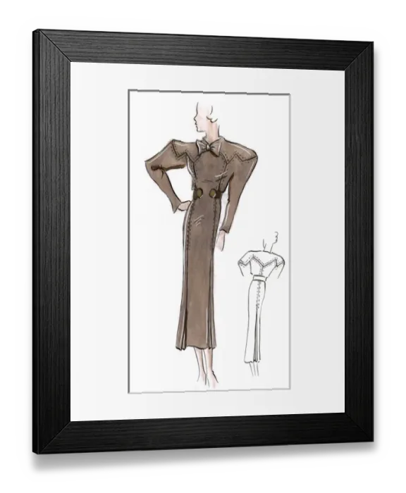 Framed Print : Original Fashion Illustration by Dora Sprinzel Framed Print : Original Fashion Illustration by Dora Sprinzel