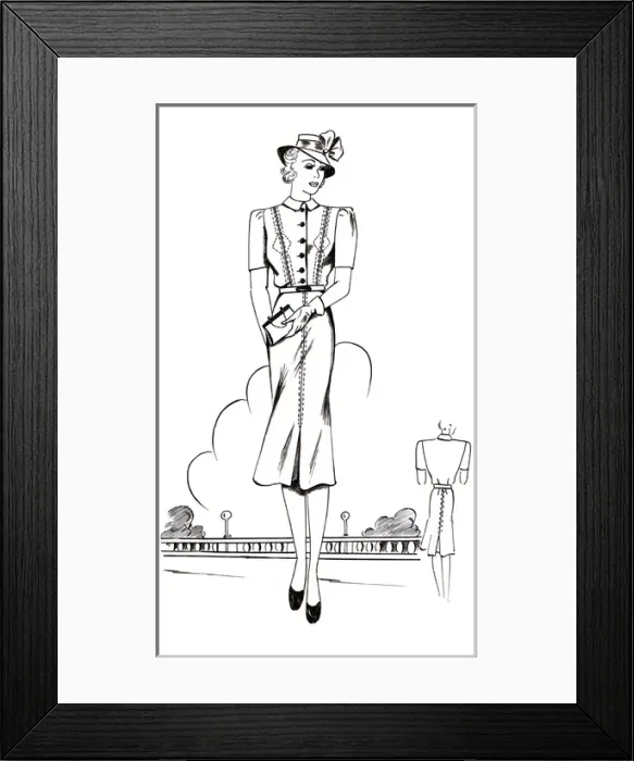 Framed Print : Original Fashion Illustration by Dora Sprinzel Framed Print : Original Fashion Illustration by Dora Sprinzel