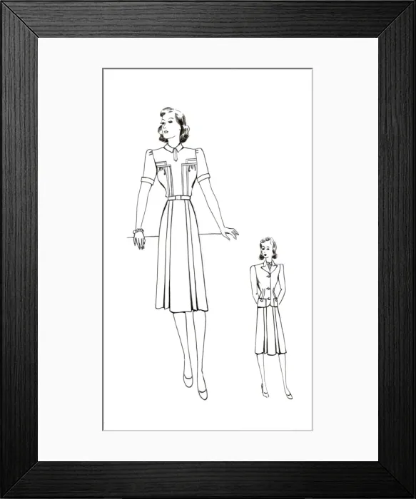 Framed Print : Original Fashion Illustration by Dora Sprinzel Framed Print : Original Fashion Illustration by Dora Sprinzel