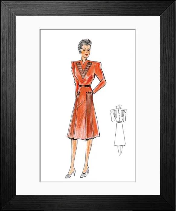 Framed Print : Original Fashion Illustration by Dora Sprinzel Framed Print : Original Fashion Illustration by Dora Sprinzel
