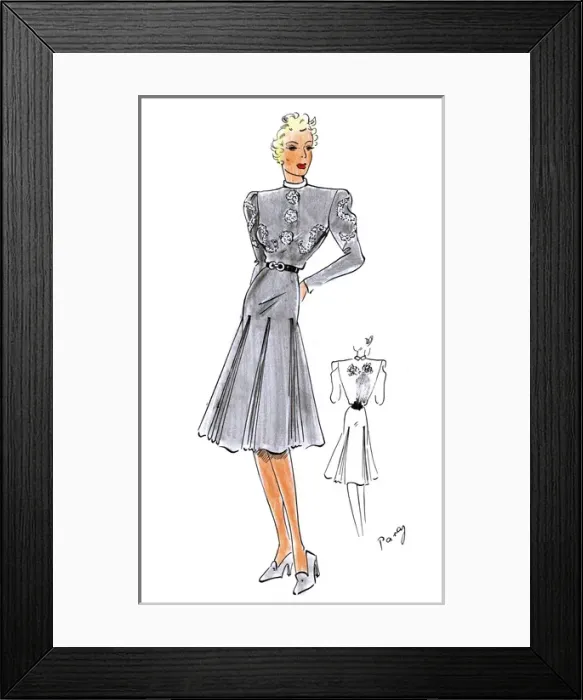 Framed Print : Original Fashion Illustration by Dora Sprinzel Framed Print : Original Fashion Illustration by Dora Sprinzel