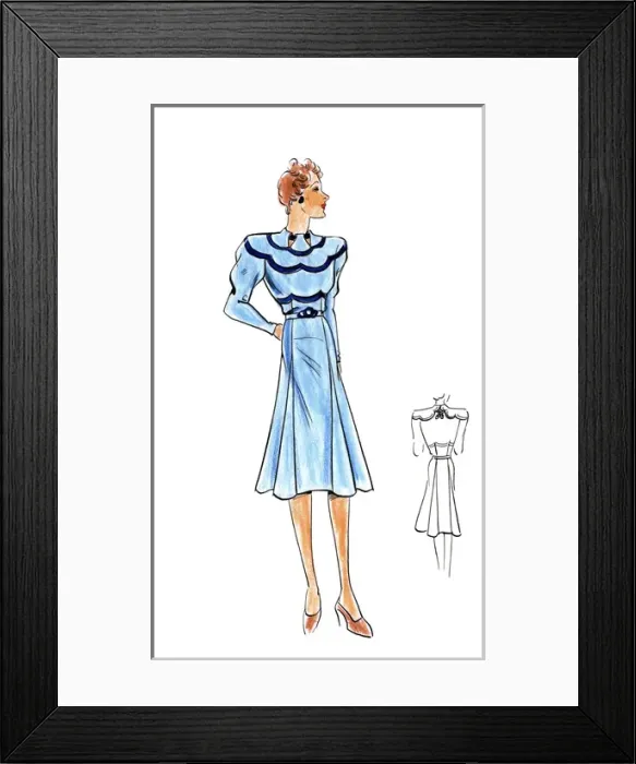 Framed Print : Original Fashion Illustration by Dora Sprinzel Framed Print : Original Fashion Illustration by Dora Sprinzel