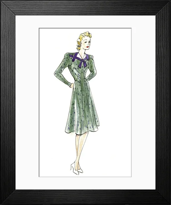 Framed Print : Original Fashion Illustration by Dora Sprinzel Framed Print : Original Fashion Illustration by Dora Sprinzel