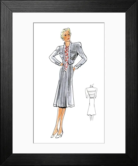 Framed Print : Original Fashion Illustration by Dora Sprinzel Framed Print : Original Fashion Illustration by Dora Sprinzel