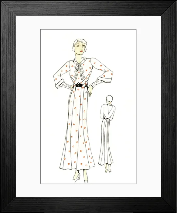 Framed Print : Original Fashion Illustration by Dora Sprinzel Framed Print : Original Fashion Illustration by Dora Sprinzel