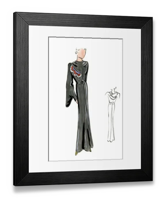 Framed Print : Original Fashion Illustration by Dora Sprinzel Framed Print : Original Fashion Illustration by Dora Sprinzel