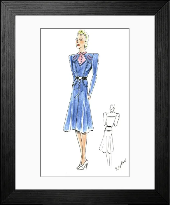 Framed Print : Original Fashion Illustration by Dora Sprinzel Framed Print : Original Fashion Illustration by Dora Sprinzel