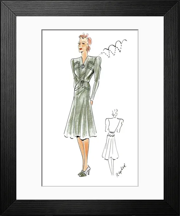 Framed Print : Original Fashion Illustration by Dora Sprinzel Framed Print : Original Fashion Illustration by Dora Sprinzel